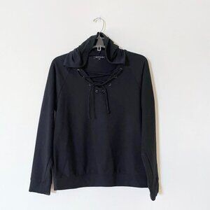 JEANNE PIERRE Soft hooded sweatshirt with ties